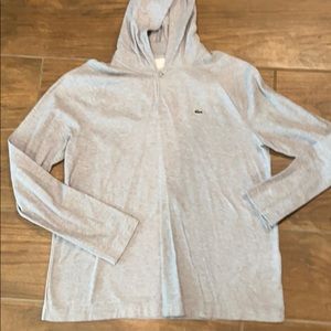 Lacoste Lg Gray Hooded Shirt Pullover Hoodie shirt